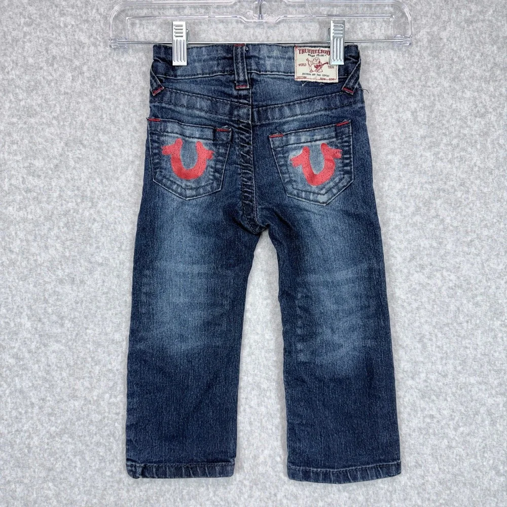 True Religion Ricky Relaxed Straight Jeans Kids 2T Blue Denim Streetwear Casual - Picture 5 of 7